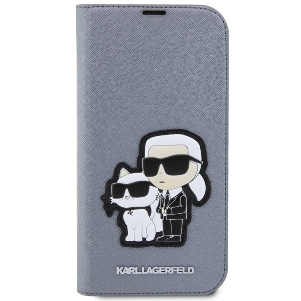 Karl Lagerfeld KLBKP14LSANKCPG iPhone 14 Pro 6.1" bookcase silver/silver Saffiano Karl & Choupette
