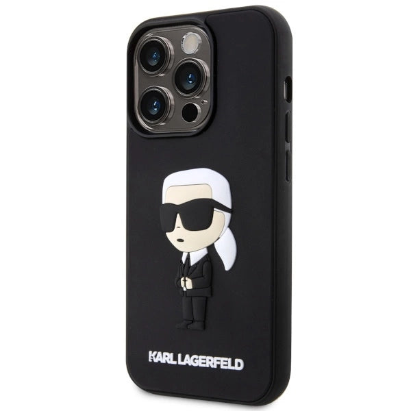Karl Lagerfeld KLHCP14X3DRKINK iPhone 14 Pro Max 6.7" black/black hardcase Rubber Ikonik 3D