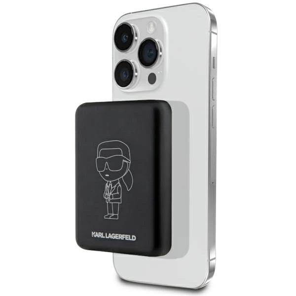 Karl Lagerfeld Ikonik MagSafe 5W 3000mAh Inductive Power Bank - Black