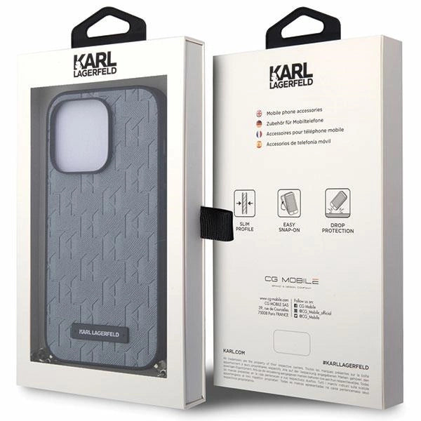 Karl Lagerfeld KLHCP14XSACKLHPG iPhone 14 Pro Max 6.7" silver/silver hardcase Saffiano Monogram Chain