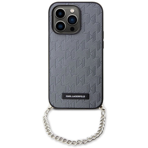 Karl Lagerfeld KLHCP14XSACKLHPG iPhone 14 Pro Max 6.7" silver/silver hardcase Saffiano Monogram Chain