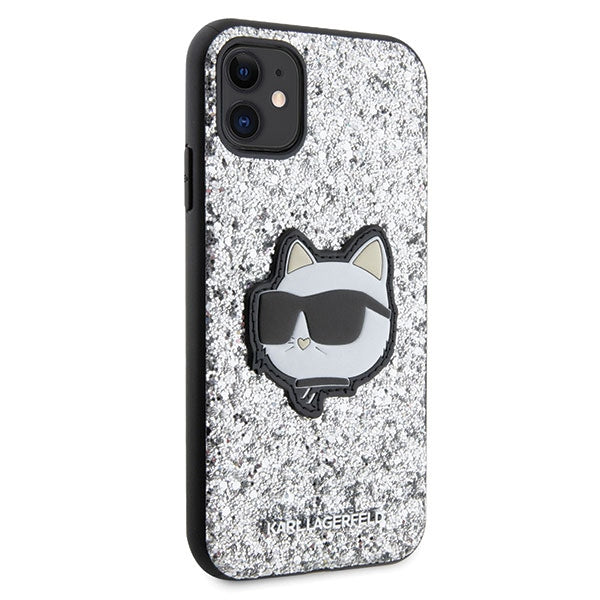 Karl Lagerfeld KLHCN61G2CPS iPhone 11 / Xr 6.1" silver/silver hardcase Glitter Choupette Patch