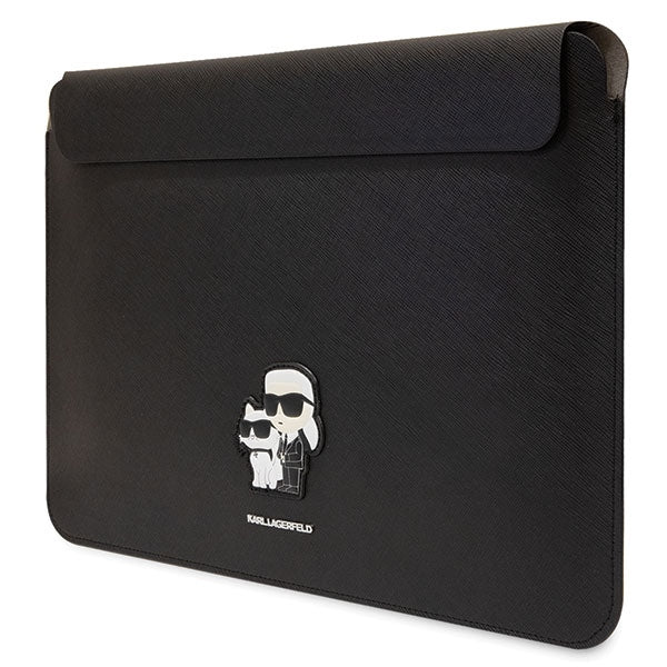 Karl Lagerfeld Saffiano Karl&amp;Choupette case for a 14" laptop - black