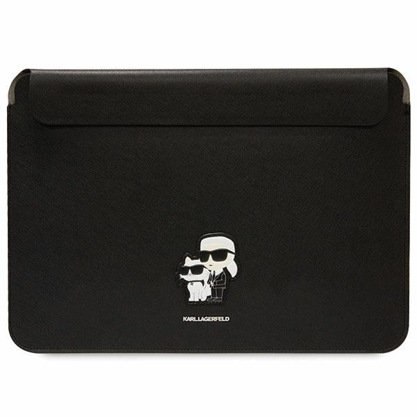 Karl Lagerfeld Saffiano Karl&amp;Choupette case for a 14" laptop - black