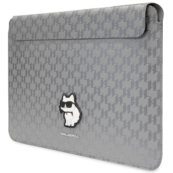Karl Lagerfeld Saffiano Monogram Choupette case for a 14" laptop - silver