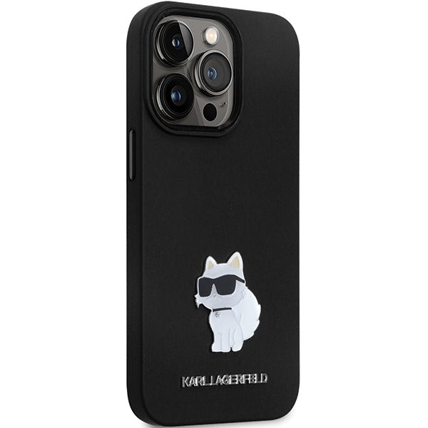 Karl Lagerfeld KLHCP13LSMHCNPK case for iPhone 13 Pro / 13 - black Silicone C Metal Pin
