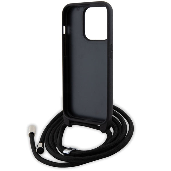Karl Lagerfeld Crossbody Saffiano Metal Pin Karl & Choupette case for iPhone 15 Pro - black