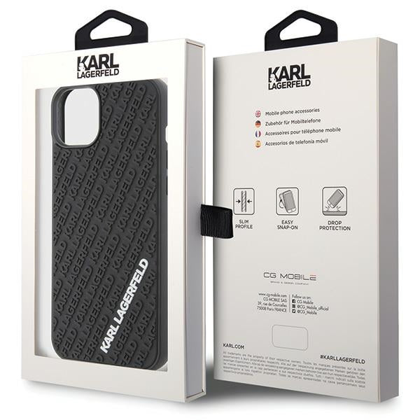 Karl Lagerfeld 3D Rubber Multi Logo case for iPhone 15 Plus - black