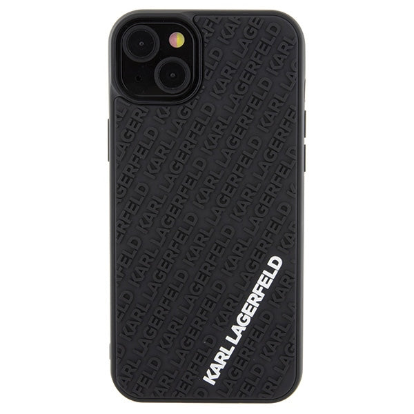 Karl Lagerfeld 3D Rubber Multi Logo case for iPhone 15 Plus - black