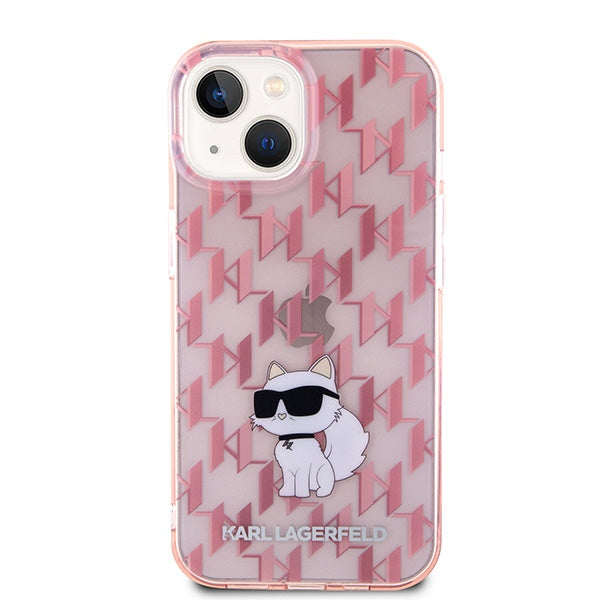 Karl Lagerfeld Monogram Choupette case for iPhone 15 - pink
