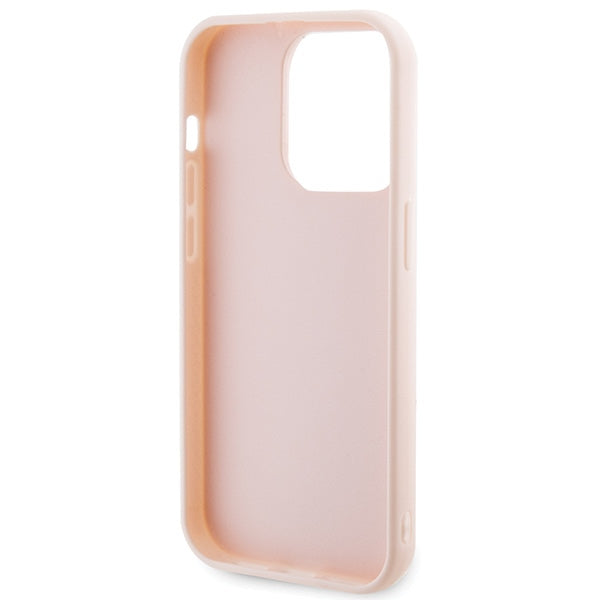 Karl Lagerfeld 3D Rubber Glitter Logo case for iPhone 15 Pro Max - pink