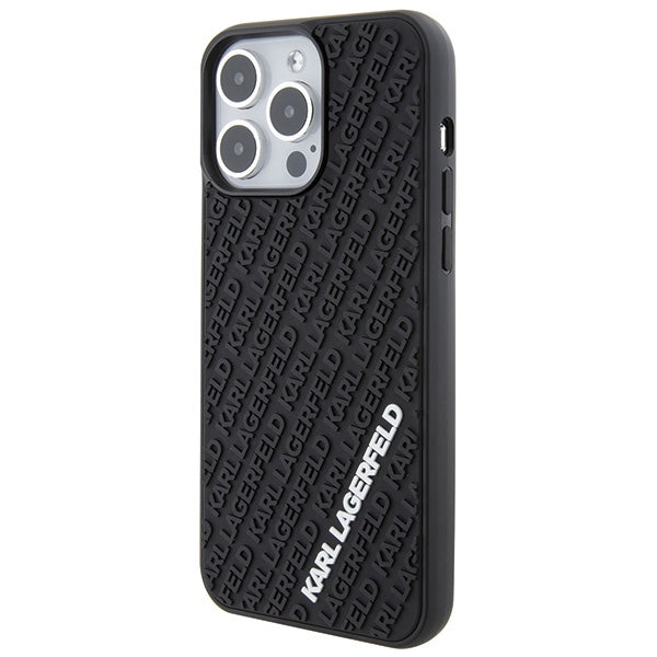 Karl Lagerfeld 3D Rubber Multi Logo case for iPhone 15 Pro Max - black
