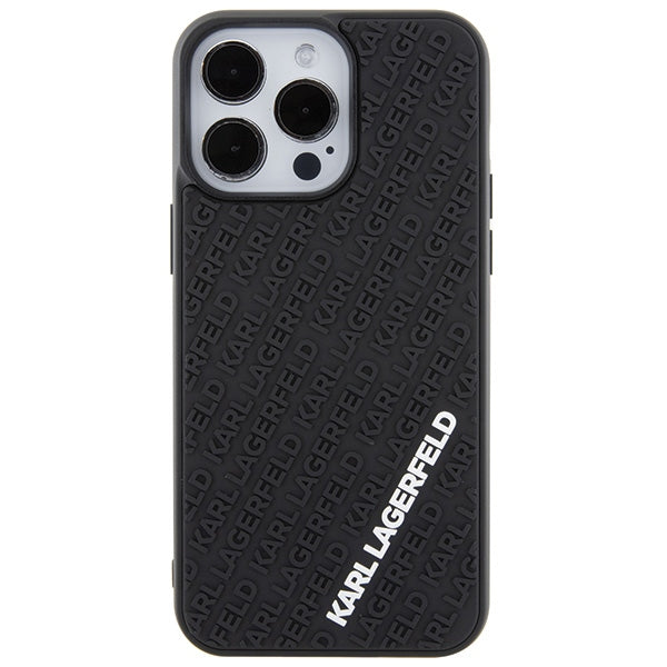 Karl Lagerfeld 3D Rubber Multi Logo case for iPhone 15 Pro Max - black