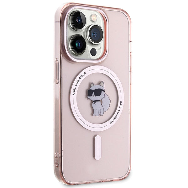 Karl Lagerfeld IML Choupette MagSafe case for iPhone 15 Pro - pink