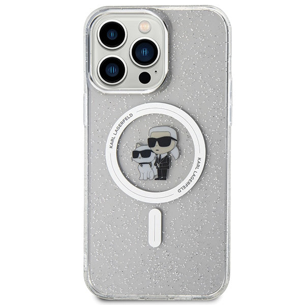 Karl Lagerfeld Karl&Choupette Glitter MagSafe case for iPhone 15 Pro Max - transparent
