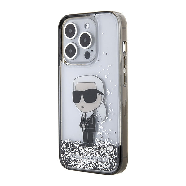 Karl Lagerfeld Liquid Glitter Ikonik case for iPhone 15 Pro - transparent