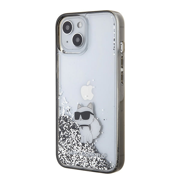 Karl Lagerfeld Liquid Glitter Choupette case for iPhone 15 - transparent