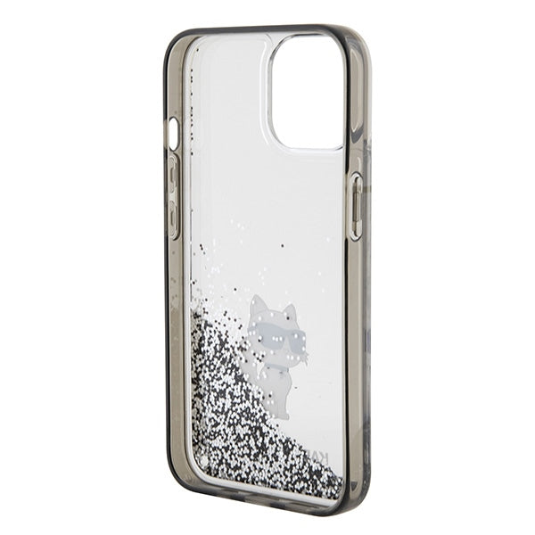 Karl Lagerfeld Liquid Glitter Choupette case for iPhone 15 - transparent