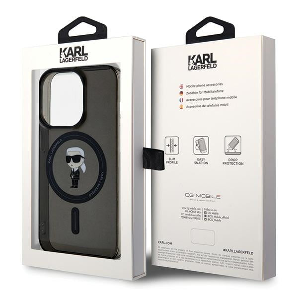 Karl Lagerfeld KLHMP15XHFCKNOK iPhone 15 Pro Max 6.7" black/black hardcase IML Ikonik MagSafe