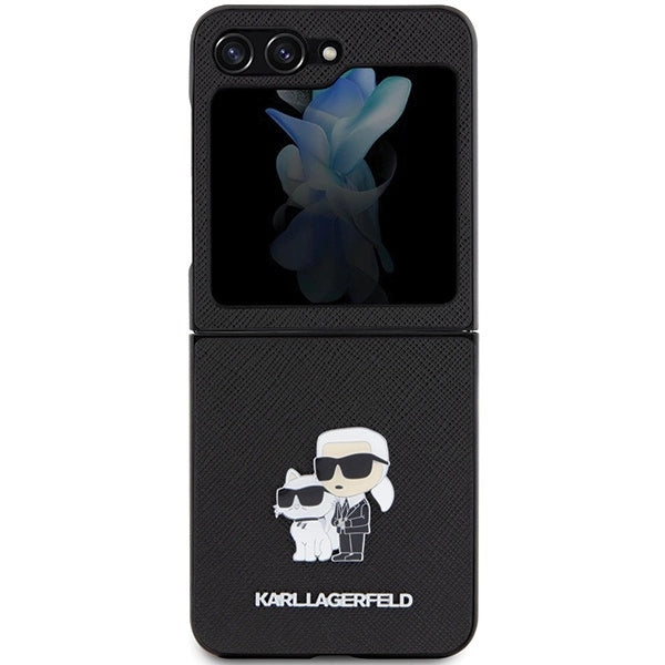 Karl Lagerfeld Saffiano Karl&amp;Choupette Pin case for Samsung Galaxy Z Flip 5 - black