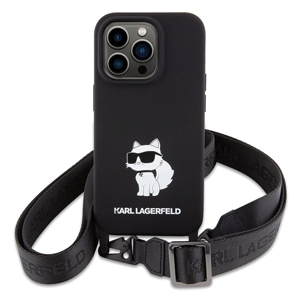 Karl Lagerfeld KLHCP15XSCBSCNK iPhone 15 Pro Max 6.7" hardcase black/black Crossbody Silicone Choupette