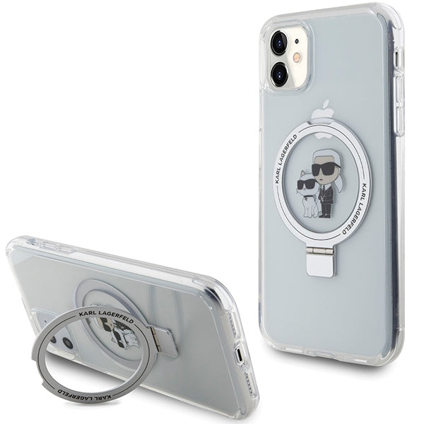 Karl Lagerfeld KLHMN61HMRSKCH iPhone 11 / Xr 6.1" white/white hardcase Ring Stand Karl&amp;Choupette MagSafe