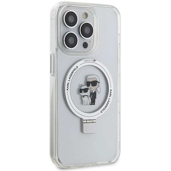 Karl Lagerfeld KLHMP14LHMRSKCH iPhone 14 Pro 6.1" white/white hardcase Ring Stand Karl&amp;Choupette MagSafe