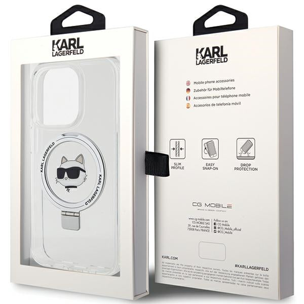 Karl Lagerfeld KLHMP15LHMRSCHH iPhone 15 Pro 6.1" white/white hardcase Ring Stand Choupette Head MagSafe