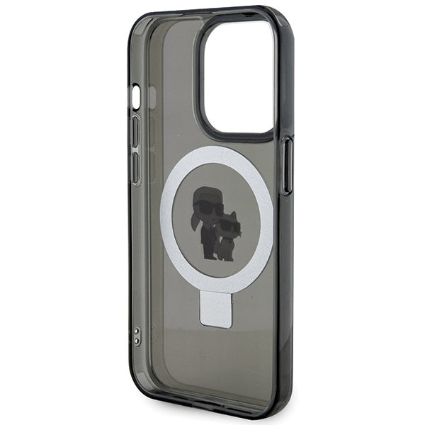 Karl Lagerfeld KLHMP15LHMRSKCK iPhone 15 Pro 6.1" black/black hardcase Ring Stand Karl&amp;Choupette MagSafe
