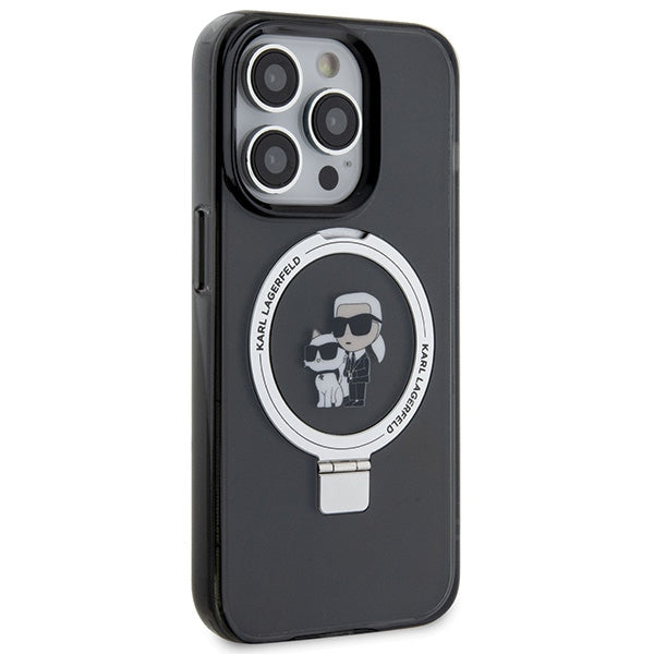 Karl Lagerfeld KLHMP15LHMRSKCK iPhone 15 Pro 6.1" black/black hardcase Ring Stand Karl&amp;Choupette MagSafe