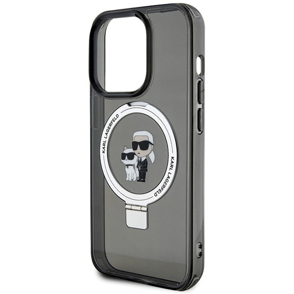 Karl Lagerfeld KLHMP15LHMRSKCK iPhone 15 Pro 6.1" black/black hardcase Ring Stand Karl&amp;Choupette MagSafe
