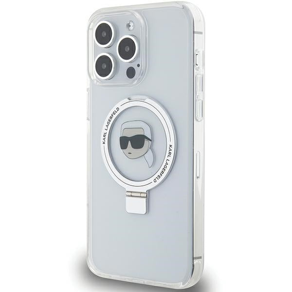 Karl Lagerfeld KLHMP15LHMRSKHH iPhone 15 Pro 6.1" white/white hardcase Ring Stand Karl Head MagSafe
