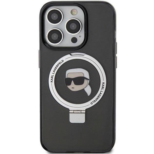 Karl Lagerfeld KLHMP15LHMRSKHK iPhone 15 Pro 6.1" black/black hardcase Ring Stand Karl Head MagSafe