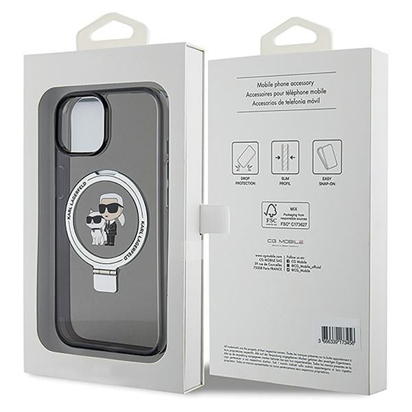 Karl Lagerfeld KLHMP15MHMRSKCK iPhone 15 Plus 6.7"black/black hardcase Ring Stand Karl&amp;Choupette MagSafe