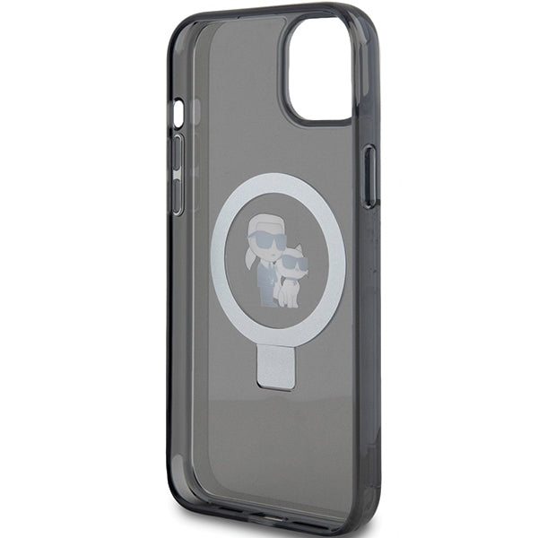 Karl Lagerfeld KLHMP15SHMRSKCK iPhone 15 6.1" black/black hardcase Ring Stand Karl&amp;Choupette MagSafe