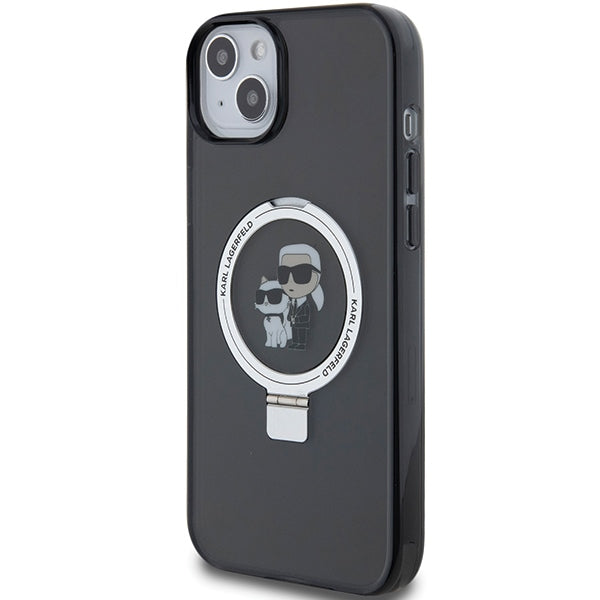Karl Lagerfeld KLHMP15SHMRSKCK iPhone 15 6.1" black/black hardcase Ring Stand Karl&Choupette MagSafe