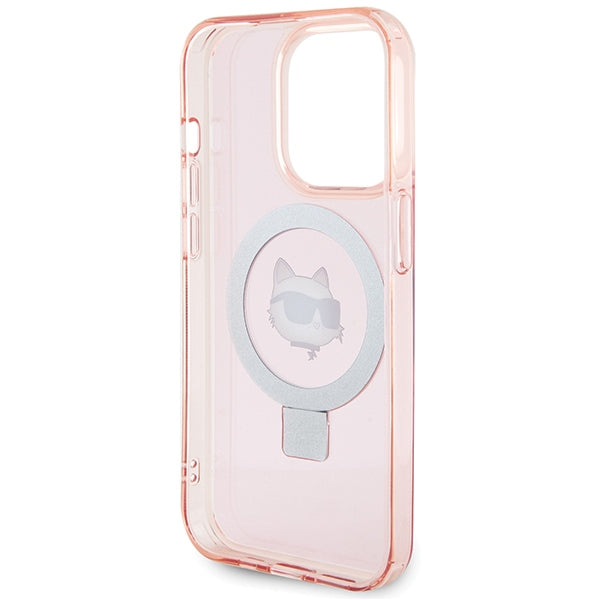 Karl Lagerfeld KLHMP15XHMRSCHP iPhone 15 Pro Max 6.7" pink/pink hardcase Ring Stand Choupette Head MagSafe