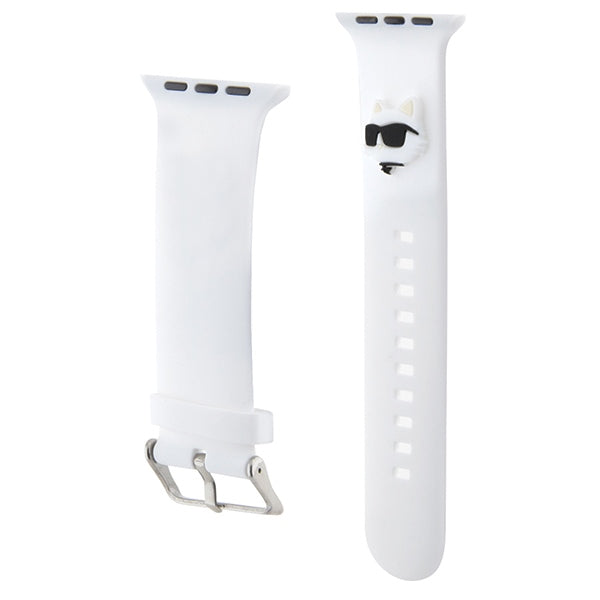 Karl Lagerfeld 3D Rubber Choupette Head Strap for Apple Watch 42/44/45/49mm - White