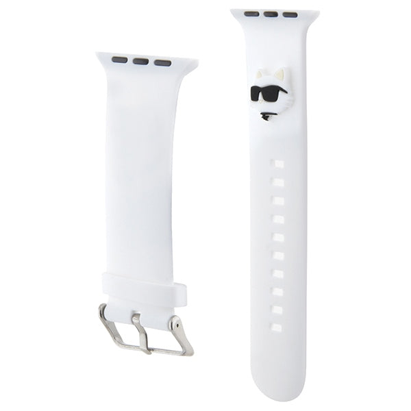 Karl Lagerfeld 3D Rubber Choupette Heads Strap for Apple Watch 38/40/41mm - White