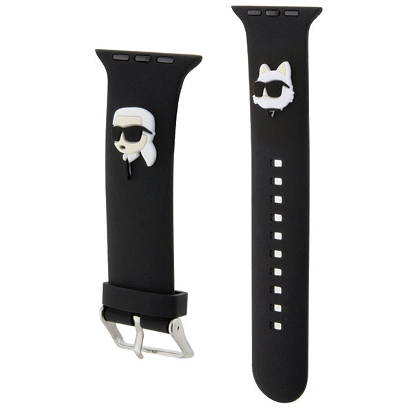 Karl Lagerfeld 3D Rubber Karl&amp;Choupette Heads strap for Apple Watch 38/40/41mm - black