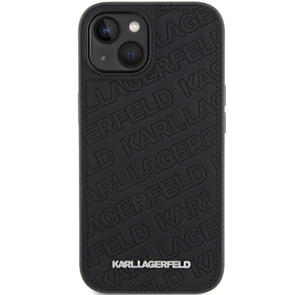Karl Lagerfeld Quilted K Pattern case for iPhone 15 Plus / 14 Plus - black