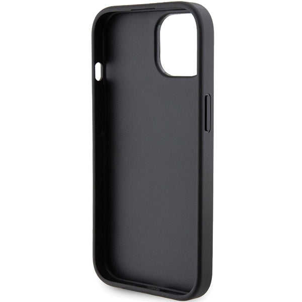 Karl Lagerfeld Gripstand Saffiano Karl&amp;Choupette Pins case for iPhone 15 - black