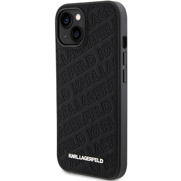Karl Lagerfeld Quilted K Pattern case for iPhone 15 - black