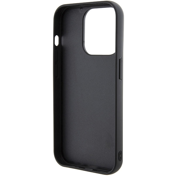 Karl Lagerfeld Gripstand Saffiano Karl&amp;Choupette Pins case for iPhone 15 Pro Max - black