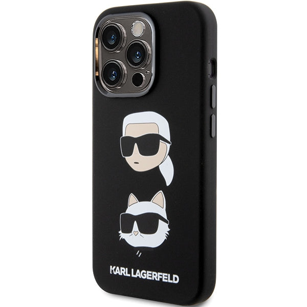Karl Lagerfeld Silicone Karl&amp;Choupette Head case for iPhone 15 Pro Max - black
