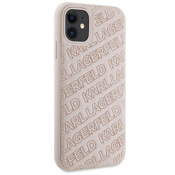 Karl Lagerfeld Quilted K Pattern case for iPhone 11 / Xr - pink
