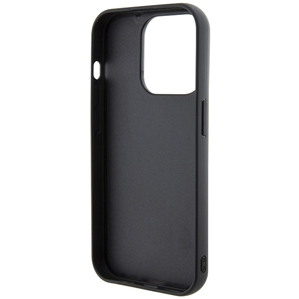 Karl Lagerfeld Gripstand Saffiano Karl&amp;Choupette Pins case for iPhone 14 Pro - black