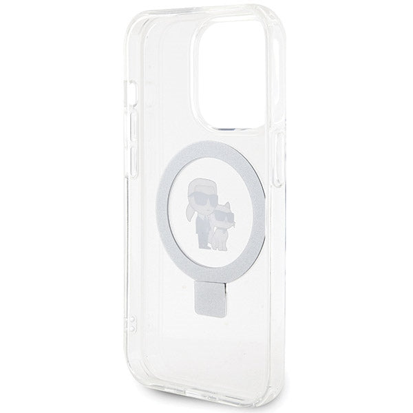 Karl Lagerfeld Ring Stand Karl&Choupette MagSafe case for iPhone 13 Pro Max - white