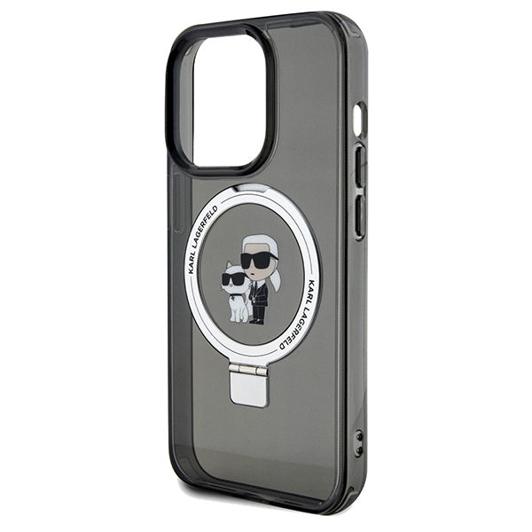 Karl Lagerfeld Ring Stand Karl&Choupette MagSafe case for iPhone 13 Pro Max - black