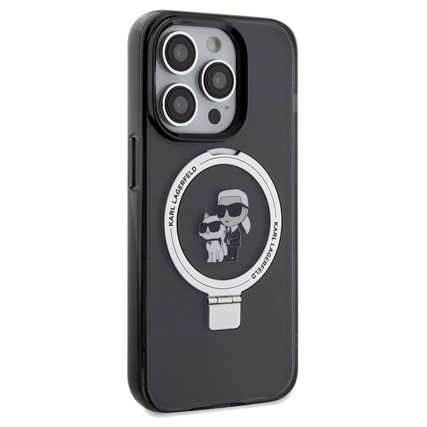 Karl Lagerfeld Ring Stand Karl&Choupette MagSafe case for iPhone 13 Pro Max - black